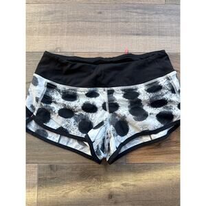 Lululemon Run Speed Short Seaside Dot Black White Size 4